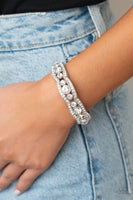 Paparazzi - Easy On The ICE - White Bracelet Stretchy