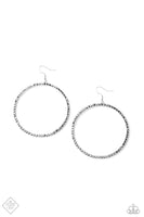 Wide Curves Ahead - Silver - Paparazzi Hematite Earrings Fashion Fix #1610 (D)