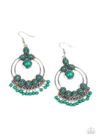 Paparazzi - Palm Breeze - Green Earrings