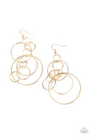 Running Circles Around You - gold - Paparazzi Earrings