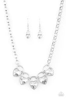 HEART On Your Heels - White - Paparazzi Heart Life of the Party January 2021 Necklace #4594