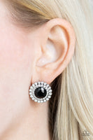 My Second Castle - Black - Paparazzi Post Earrings