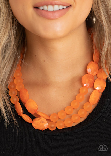 Arctic Art - Orange - Paparazzi Necklace