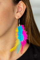 Take A BOA - Multi - Paparazzi Feather Earrings