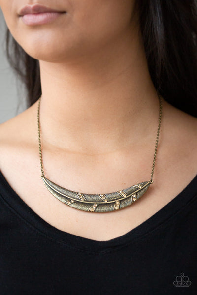 Say You Quill - Brass - Paparazzi Necklace