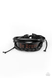 Brave Soul - Black - Paparazzi Sliding Knot Cord Inspirational Bracelet