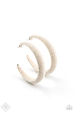 Twine and Dine - White - Paparazzi Hoop Earrings Fashion Fix