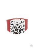 Brighten Up - Red - Paparazzi Leather Snap Bracelet #4856