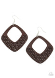 Wood You Rather - Brown - Paparazzi Wood Earrings