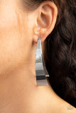 Underestimated Edge - Silver - Paparazzi Post Earrings