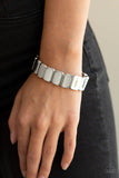 Retro Effect - Silver - Paparazzi Stretchy Bracelet