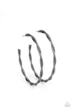 Totally Throttled - Black - Paparazzi Hoop Earrings