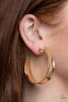 Fearlessly Flared - Gold - Paparazzi Hoop Earrings