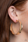 Fearlessly Flared - Gold - Paparazzi Hoop Earrings