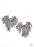 Wanna Piece of MACRAME? - Silver - Paparazzi Macrame Earrings Fringe