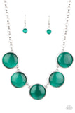 Ethereal Escape - Green - Paparazzi Cat's Eye Stone Necklace