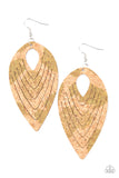 Cork Cabana - Green - Paparazzi Cork Earrings