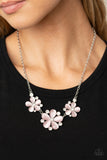 Effortlessly Efflorescent - Pink - Paparazzi Flower Necklace Cat's Eye Stone