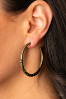 Imprinted Intensity - Brass - Paparazzi Earrings Hoop