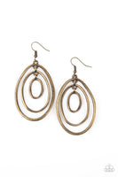 Retro Ruins - Brass - Paparazzi Earrings Fashion Fix