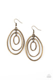 Retro Ruins - Brass - Paparazzi Earrings Fashion Fix