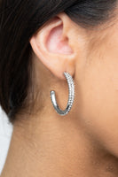 Trail Of Twinkle - White - Paparazzi Hoop Earrings