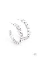 CLASSY is in Session - White - Paparazzi Hoop Earrings