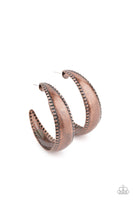 Burnished Benevolence - Copper - Paparazzi Hoop Earrings