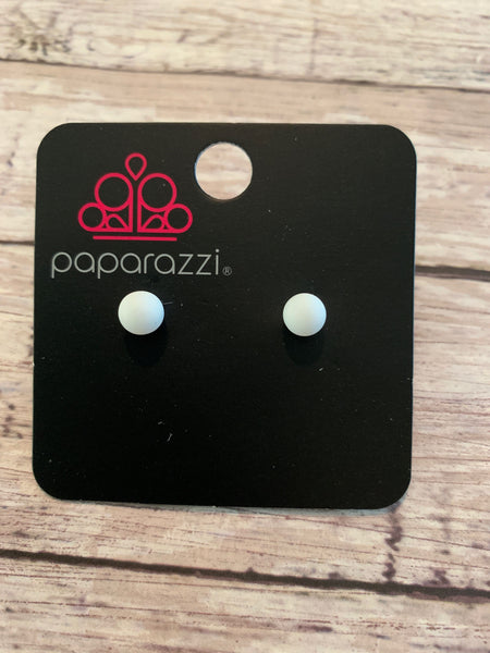 Paparazzi - Starlet Shimmer Earrings - White