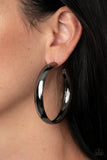 BEVEL In It - Black - Paparazzi Hoop Earrings