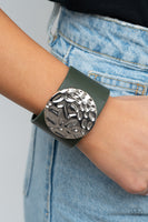 The Future Looks Bright - Green - Paparazzi Leather Snap Bracelet