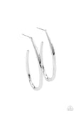 Totally Hooked - Silver - Paparazzi Hoop Earrings