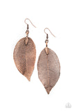 Leafy Legacy - Copper - Paparazzi Leaf Earrings