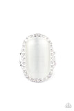 Paparazzi - Thank Your LUXE-y Stars - White Paparazzi Ring Cat's Eye Stone