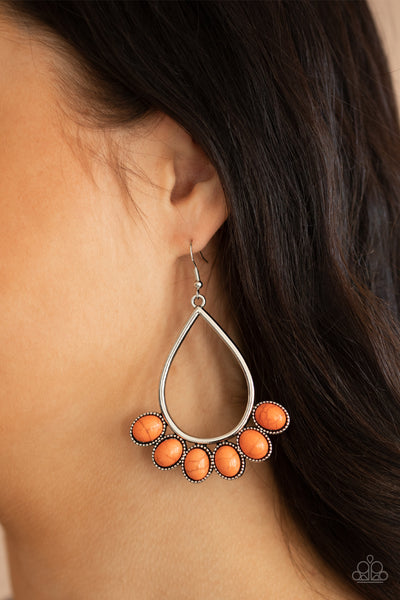 Stone Sky - Orange - Paparazzi Earrings