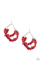 Rainbow Rock Gardens - Red - Paparazzi Earrings