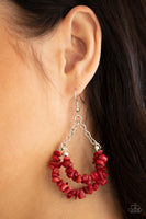 Rainbow Rock Gardens - Red - Paparazzi Earrings