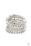 Best of LUXE - White - Paparazzi Stretchy Bracelet March 2021 Life of the Party