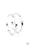 Paparazzi - Exhilarated Edge - Silver Earrings Hoops