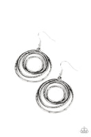 Spiraling Out of Control - Silver - Paparazzi Earrings