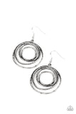 Spiraling Out of Control - Silver - Paparazzi Earrings