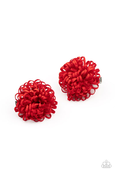 Pretty in Posy - Red - Paparazzi Hair Clip Hair Accessory