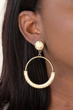 Rustic Horizons - Brass - Paparazzi Clip-on Earrings