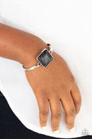 Turning a CORNERSTONE - Black  - Paparazzi Bracelet Hinged Closure