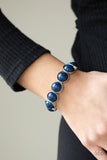 Paparazzi - POP, Drop, and Roll - Blue Bracelet Stretchy