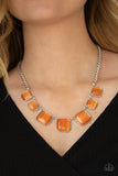 Aura Allure - Orange - Paparazzi Necklace Cat's Eye Stone