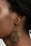 Artisan Relic - Brass - Paparazzi Earrings