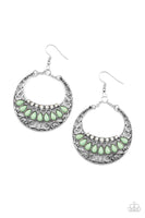 Crescent Couture - Green - Paparazzi Earrings