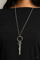 Unlock Your Sparkle - Blue - Paparazzi Necklace Key Tassel