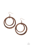Rounded Out - Copper - Paparazzi Earrings
